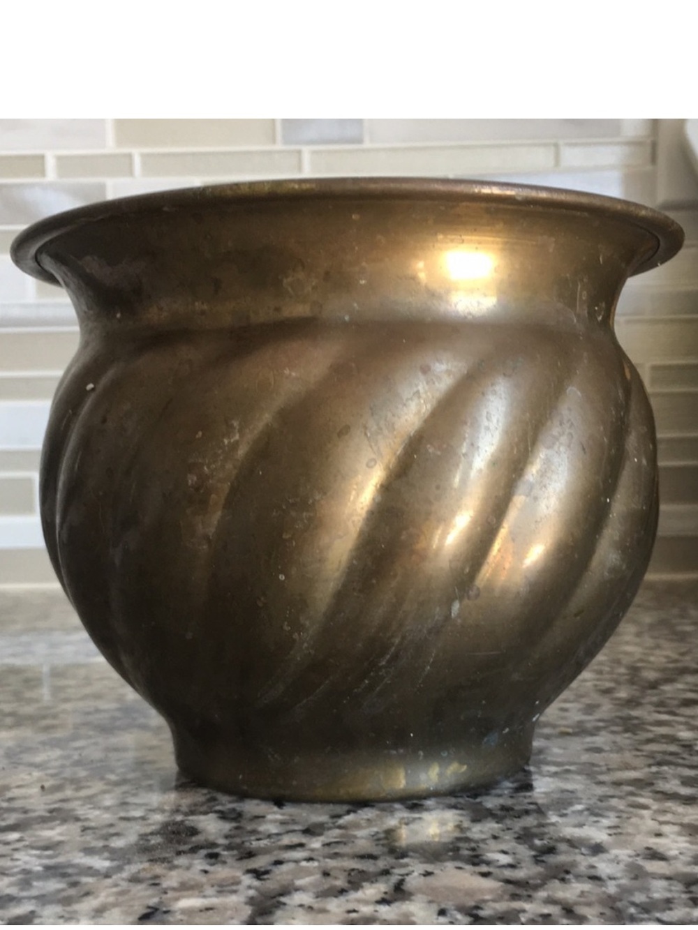 Antique Brass Ripple Effect Planter